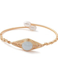 Bracciale in Acquamarina Naturale in rame dorato - serenità e comunicazione