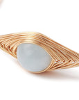 Bracciale in Acquamarina Naturale in rame dorato - serenità e comunicazione