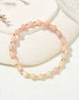Bracciale Elastico in Opale Rosa Naturale ed Ematite Sintetica - equilibrio e forza interiore