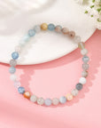 Bracciale Elastico in Acquamarina Naturale - serenità e comunicazione