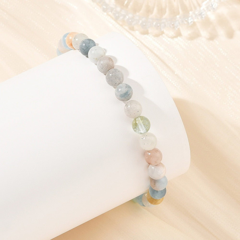 Bracciale Elastico in Acquamarina Naturale - serenità e comunicazione