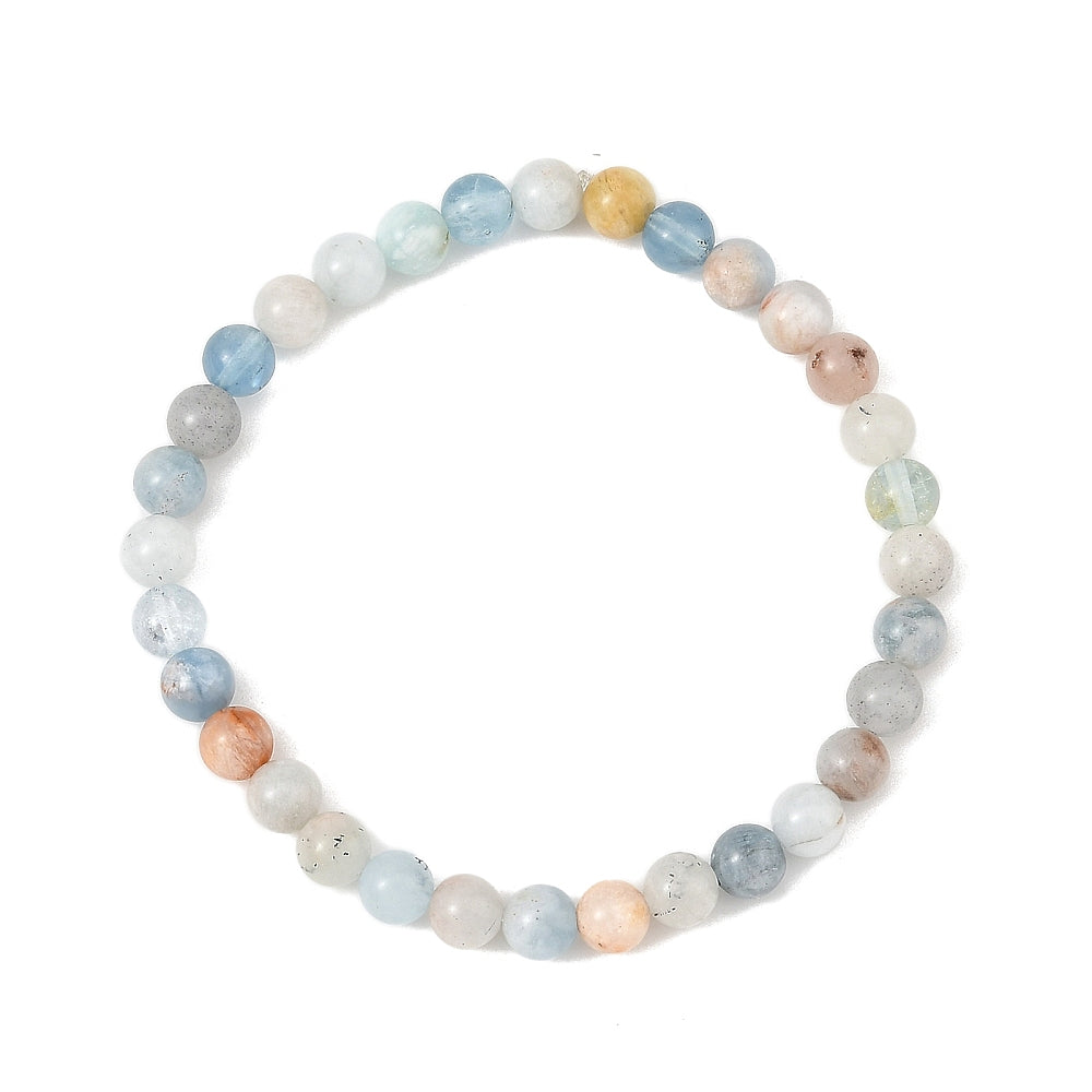 Bracciale Elastico in Acquamarina Naturale - serenità e comunicazione