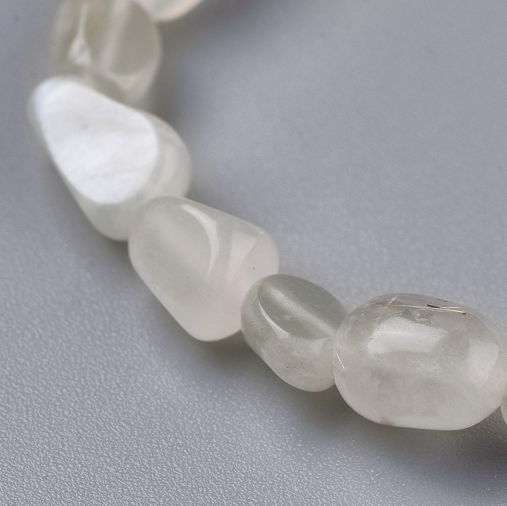 Bracciale in Pietra di Luna Bianca Naturale – Intuizione e Armonia Emotiva