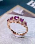 Anello Regolabile in Granato Naturale in argento 925