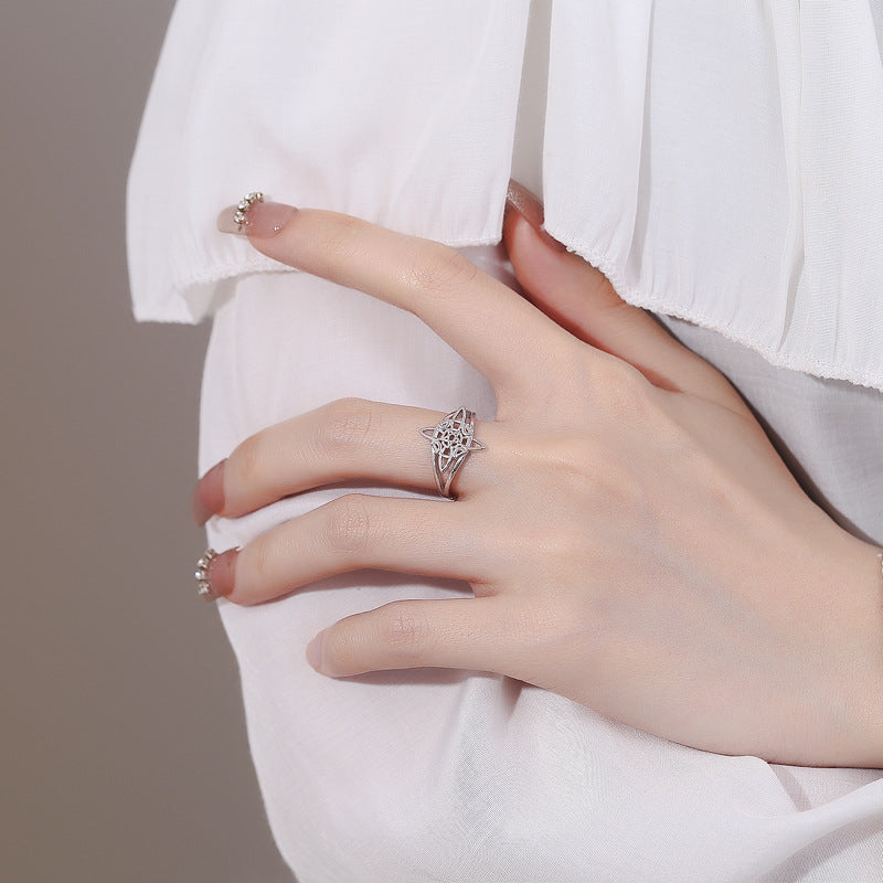 Anello Nodo della Strega in Argento 925 regolabile – Protezione e Forza Interiore
