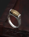 Anello Tibetano Rotante con Mantra in Ottone – Regolabile