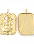 Ciondolo Ganesh Ottagonale Placcato Oro 18K – Amuleto Spirituale