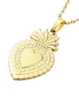 Collana Sacro Cuore in Acciaio Inossidabile 304 Placcato Oro 18K