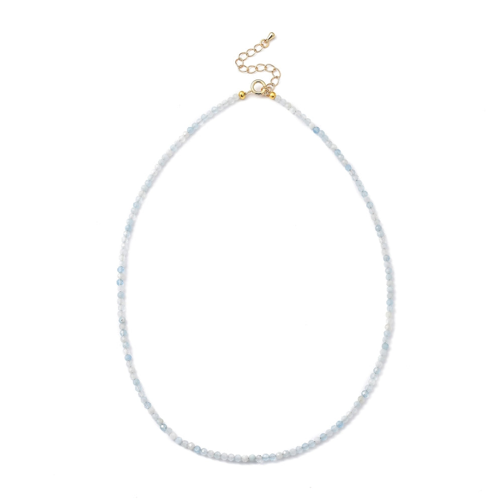 Collana in Acquamarina Naturale in ottone - calma e serenità