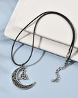 Collana Luna e Triskele - cordino nero 45cm