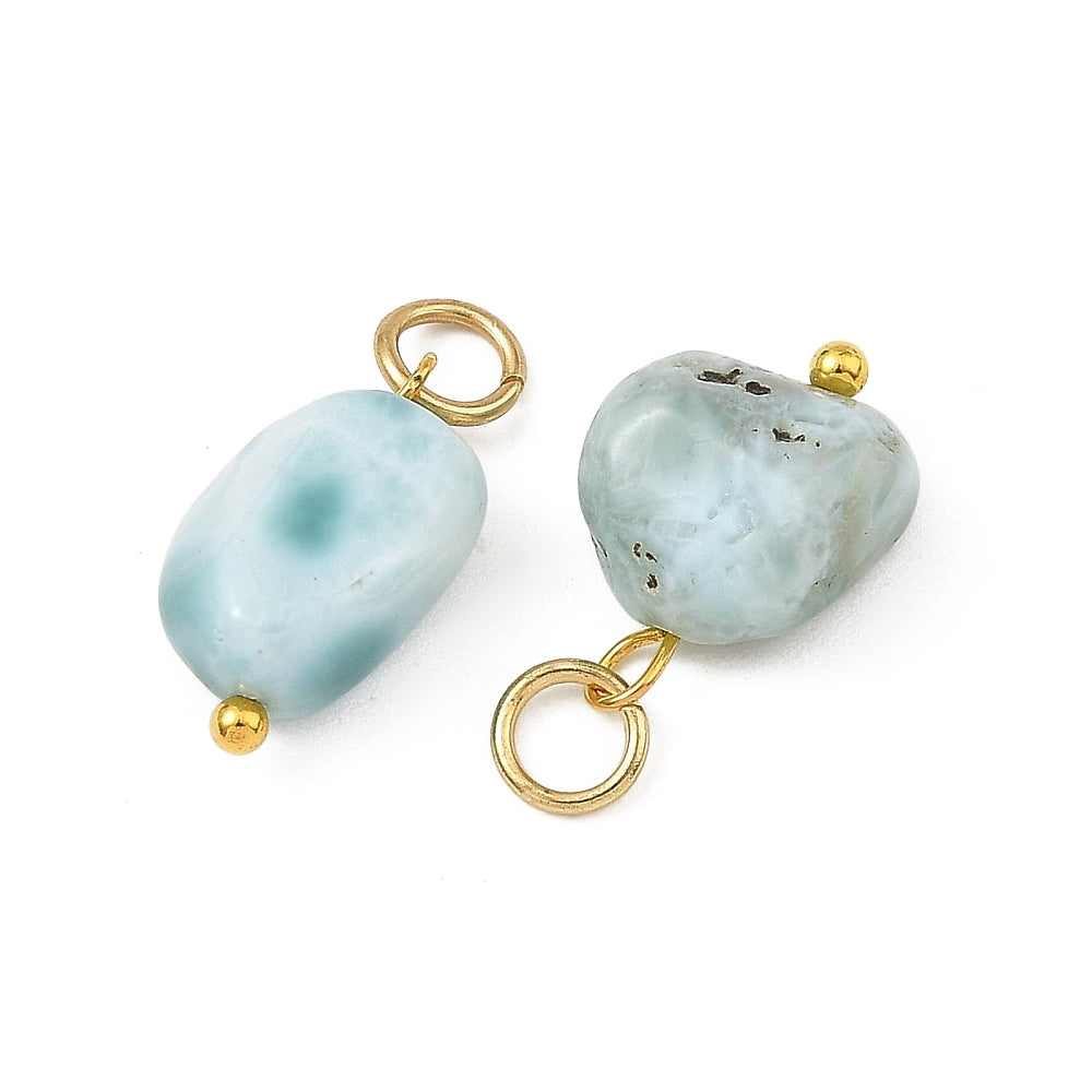 Ciondolo Mini in Pepita di Larimar Naturale - Serenità ed equilibrio