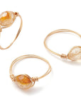 Anello in Citrino Naturale in filo di rame – Abbondanza e Prosperità