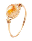 Anello in Citrino Naturale in filo di rame – Abbondanza e Prosperità