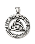 Ciondolo Triquetra con Rune in Acciaio Inox