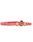 Samsara Cavigliera tibetana Shamballa con pietre - QUARZO ROSA FILO ROSA