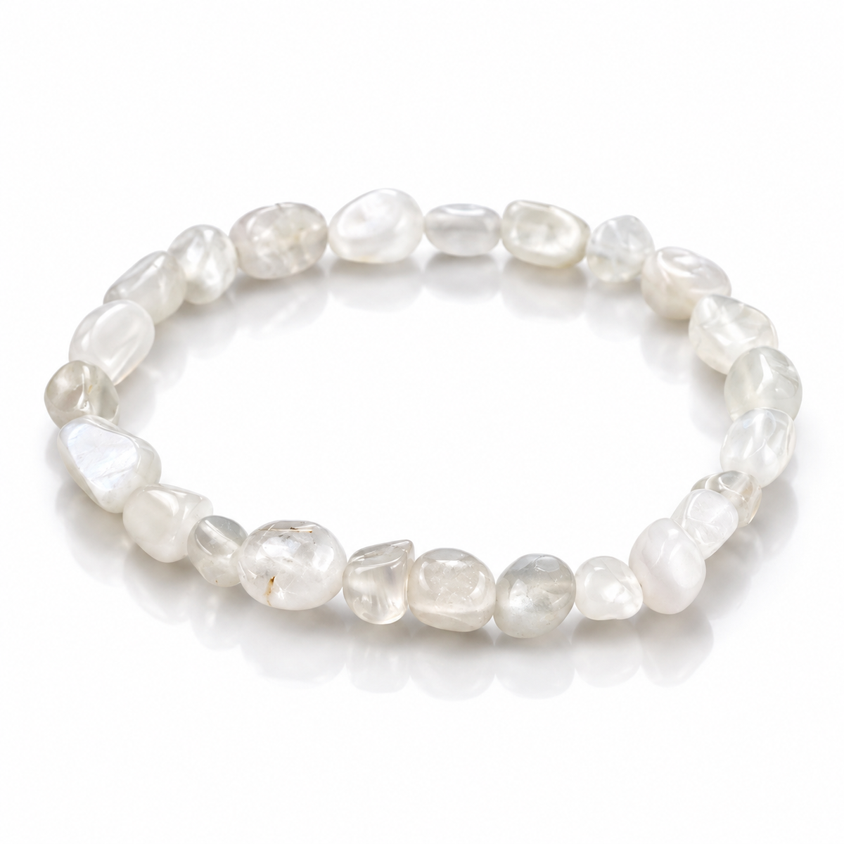 Bracciale in Pietra di Luna Bianca Naturale – Intuizione e Armonia Emotiva
