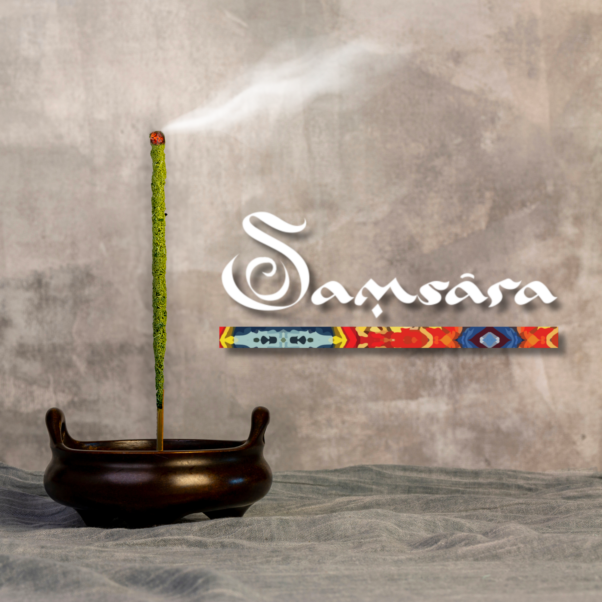 SAMSARA - Incenso a Base di Tè Artigianale in foglie 100% Bio, Cerimonia del Tè - 5 stick XL 60 min ciascuno - Profumo Delicato e Persistente (HUANGCHA)