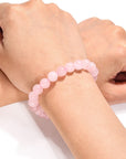 Bracciale Elastico in Quarzo Rosa 8mm - AMORE E RELAZIONI