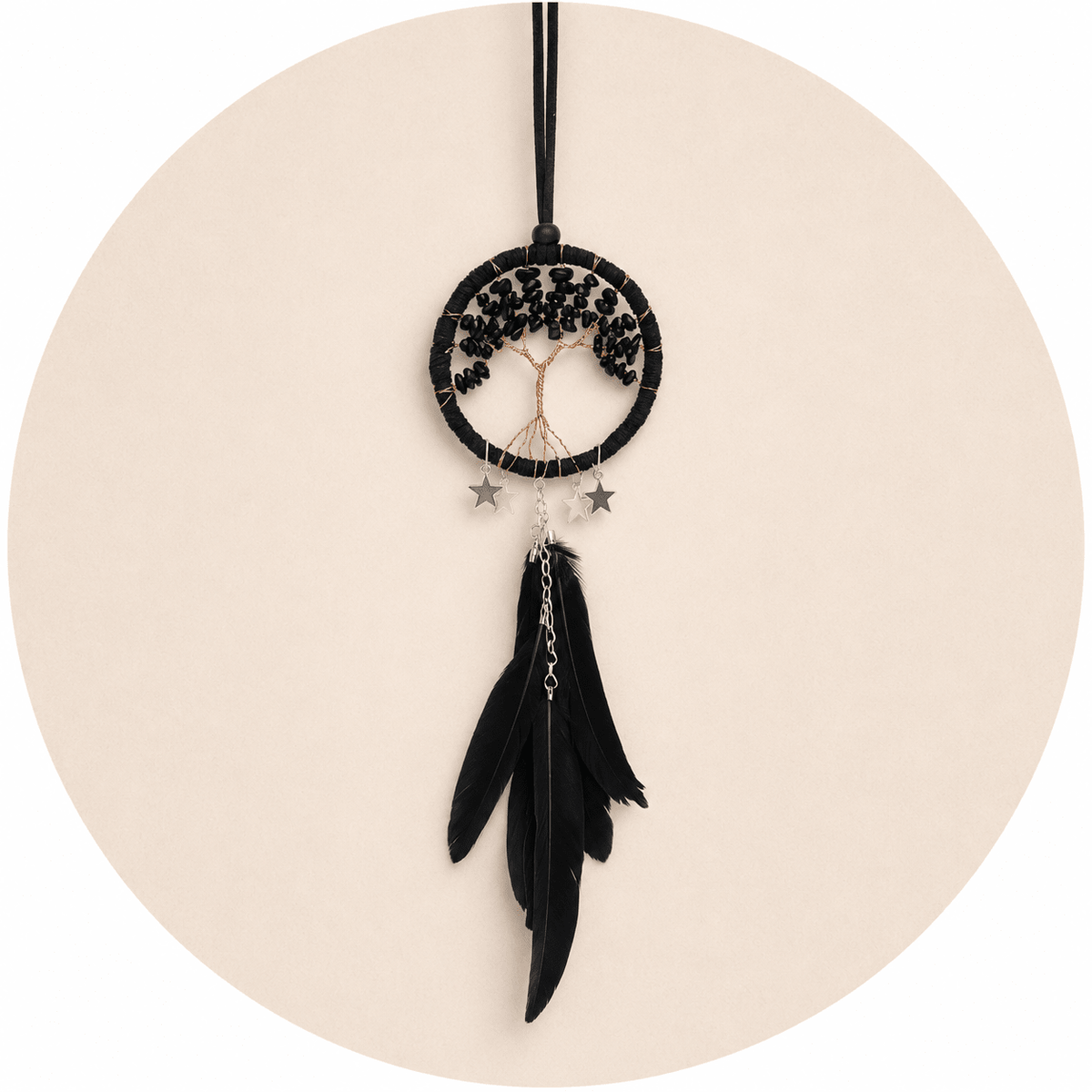 ACCHIAPPASOGNI ALBERO DELLA VITA - Ossidiana nera - Clorophilla Shop
