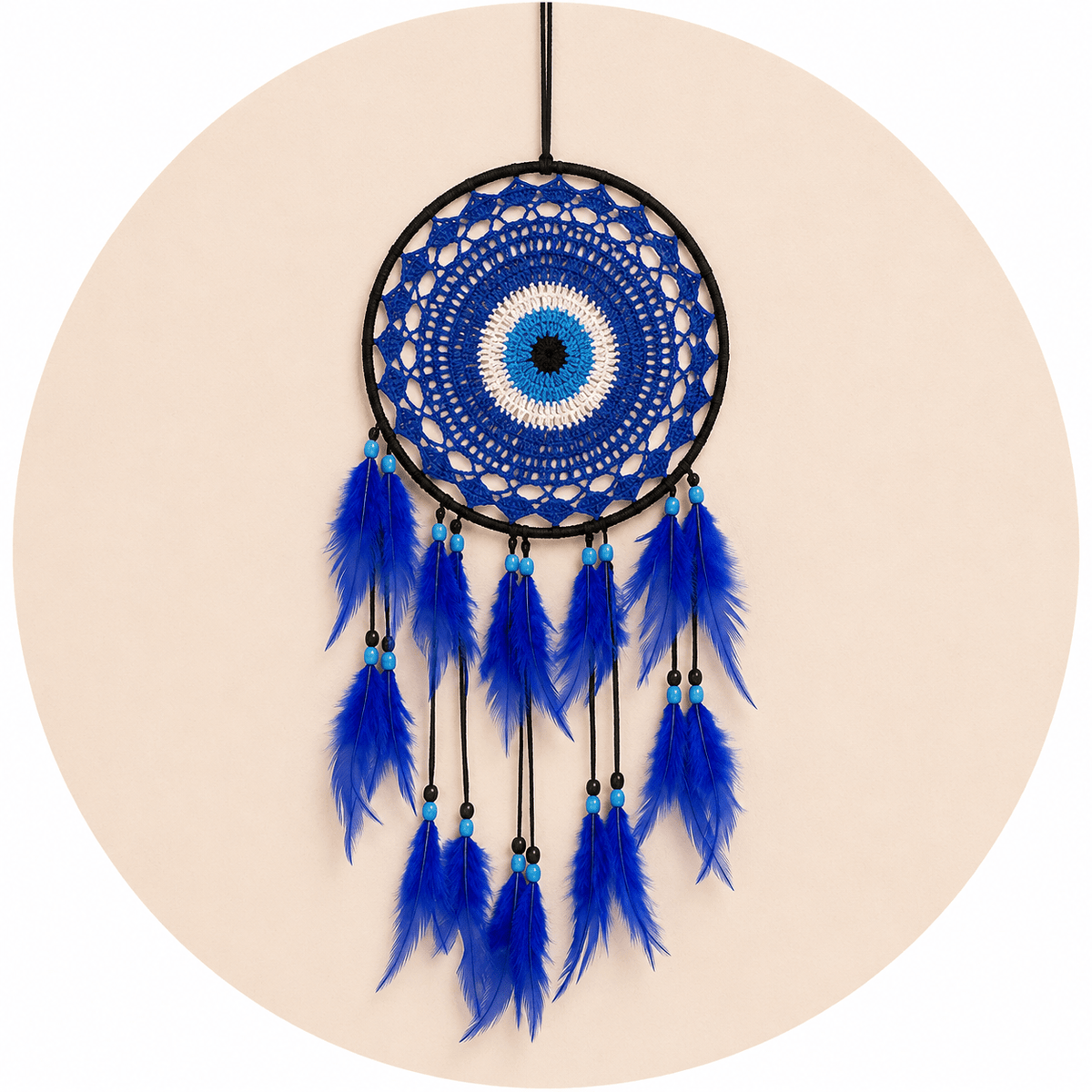 ACCHIAPPASOGNI NAZAR CON PIUME - Protezione malocchio - Clorophilla Shop