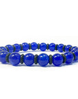 Clorophilla | Bracciale in Pietre Naturali AGATA BLU | 2 Misure | Cristalloterapia, Reiki, Yoga | Confezione Regalo, Tagliandino Pietra e Palo Santo per la Purificazione