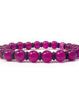 Clorophilla | Bracciale in Pietre Naturali AGATA FUXIA | 2 Misure | Cristalloterapia, Reiki, Yoga | Confezione Regalo, Tagliandino Pietra e Palo Santo per la Purificazione