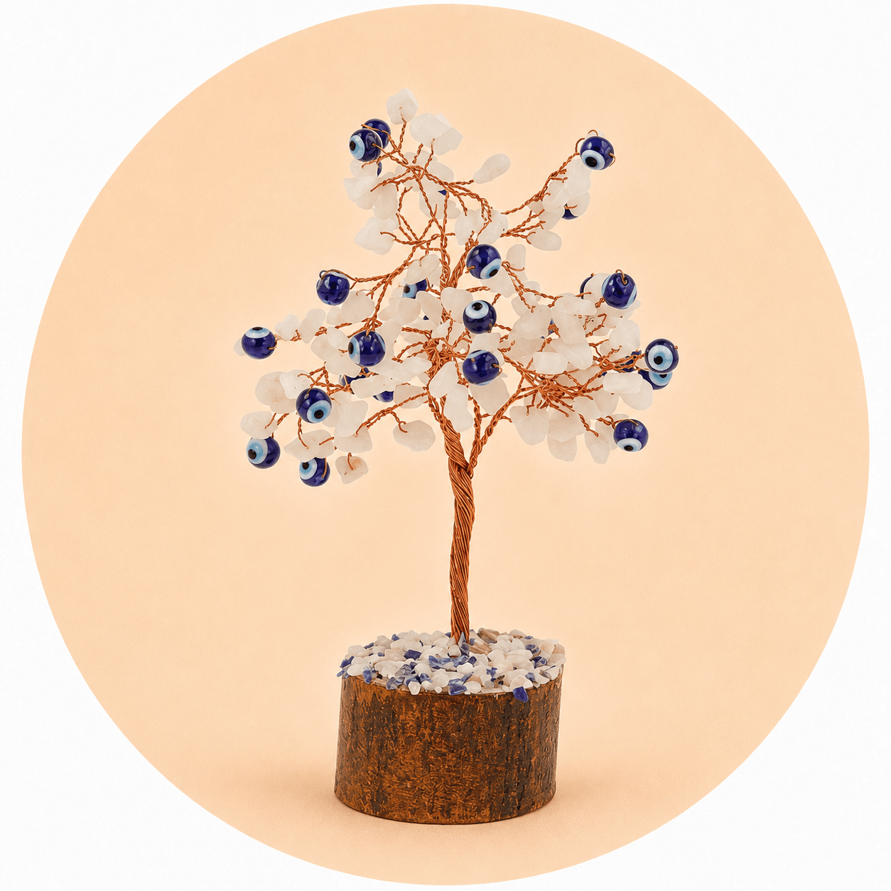 ALBERO IN AGATA BIANCA CON OCCHIO DI NAZAR - Protezione malocchio - Clorophilla Shop