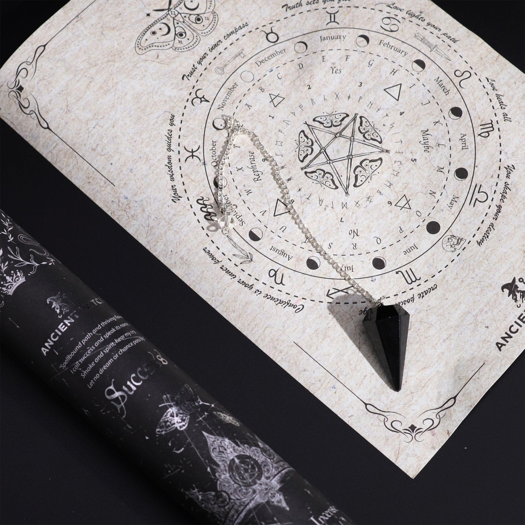 ANCIENT WITCH SPELL – Incenso Rituale per il Successo con Pendolo in Ossidiana nera - Clorophilla Shop