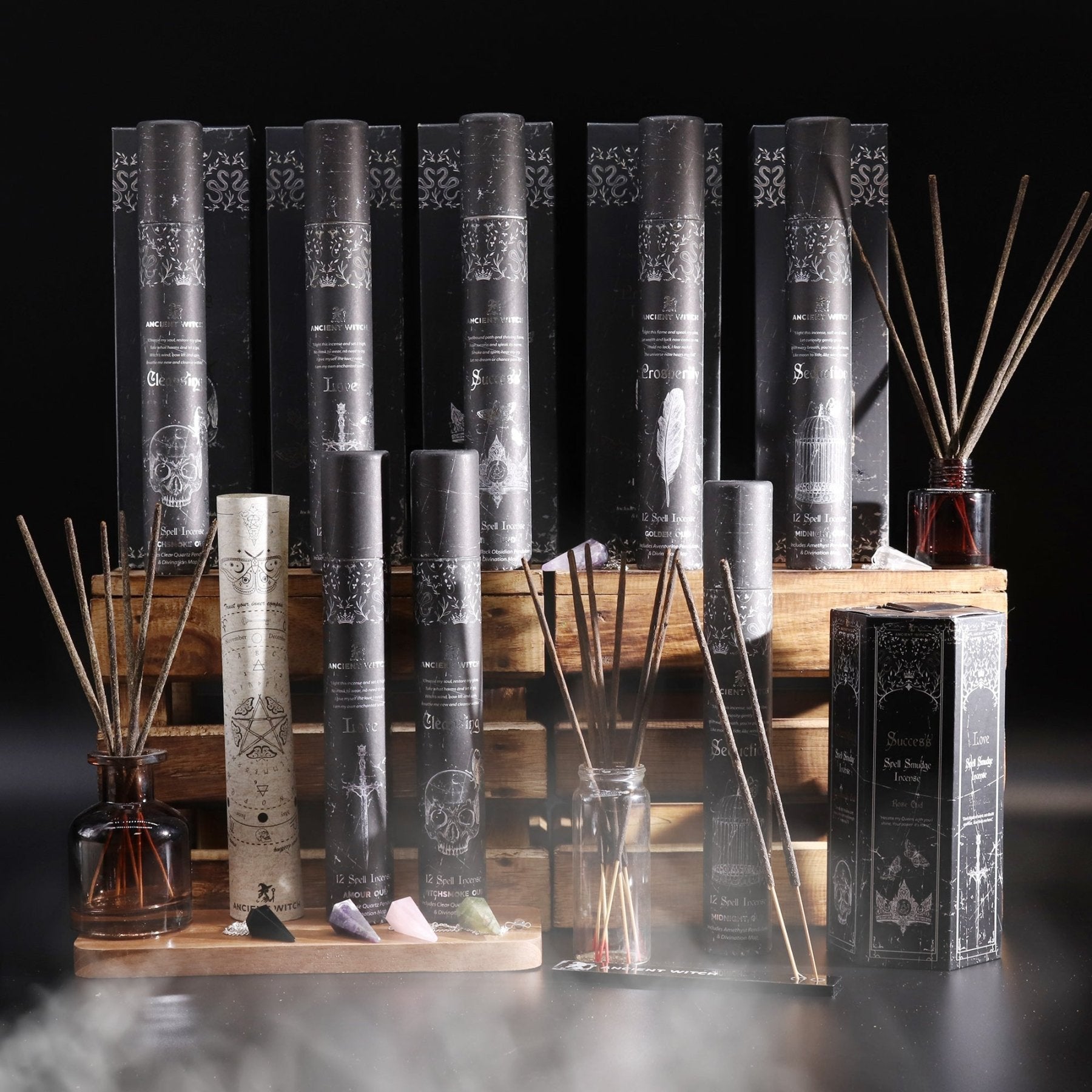 ANCIENT WITCH SPELL – Incenso Rituale per il Successo con Pendolo in Ossidiana nera - Clorophilla Shop