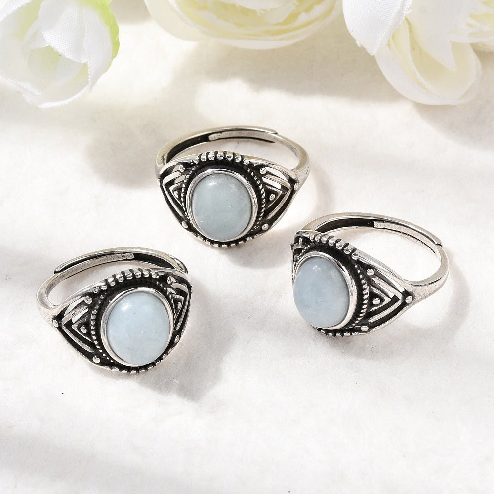 ANELLO BOHO CON ACQUAMARINA – Calma, comunicazione e serenità - Clorophilla Shop