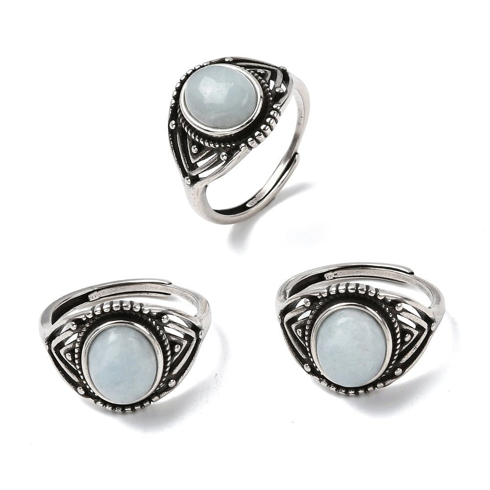 ANELLO BOHO CON ACQUAMARINA – Calma, comunicazione e serenità - Clorophilla Shop