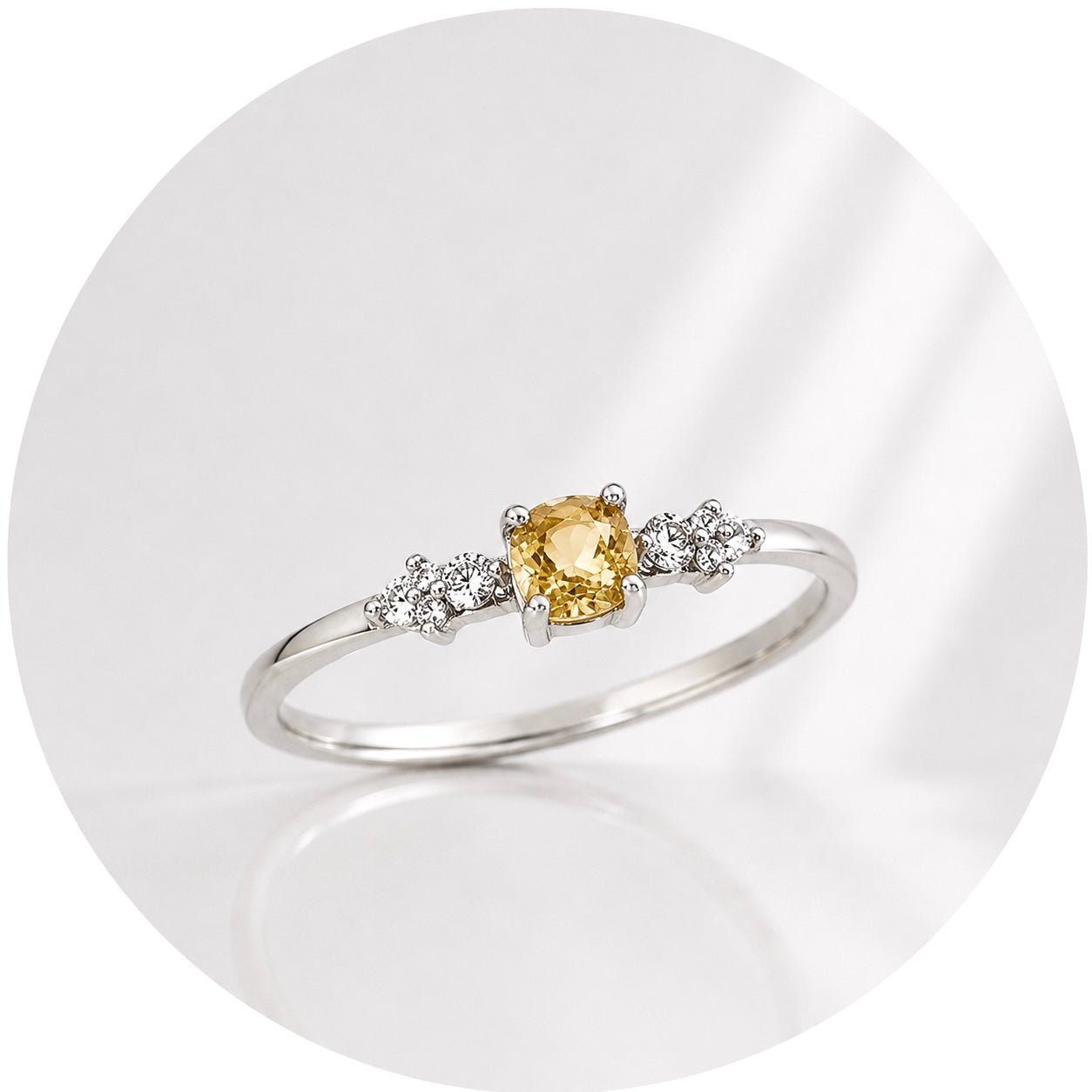 ANELLO CON CITRINO IN ARGENTO 925 - Energia positiva, abbondanza e successo - Clorophilla Shop