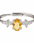 ANELLO CON CITRINO IN ARGENTO 925 - Energia positiva, abbondanza e successo - Clorophilla Shop