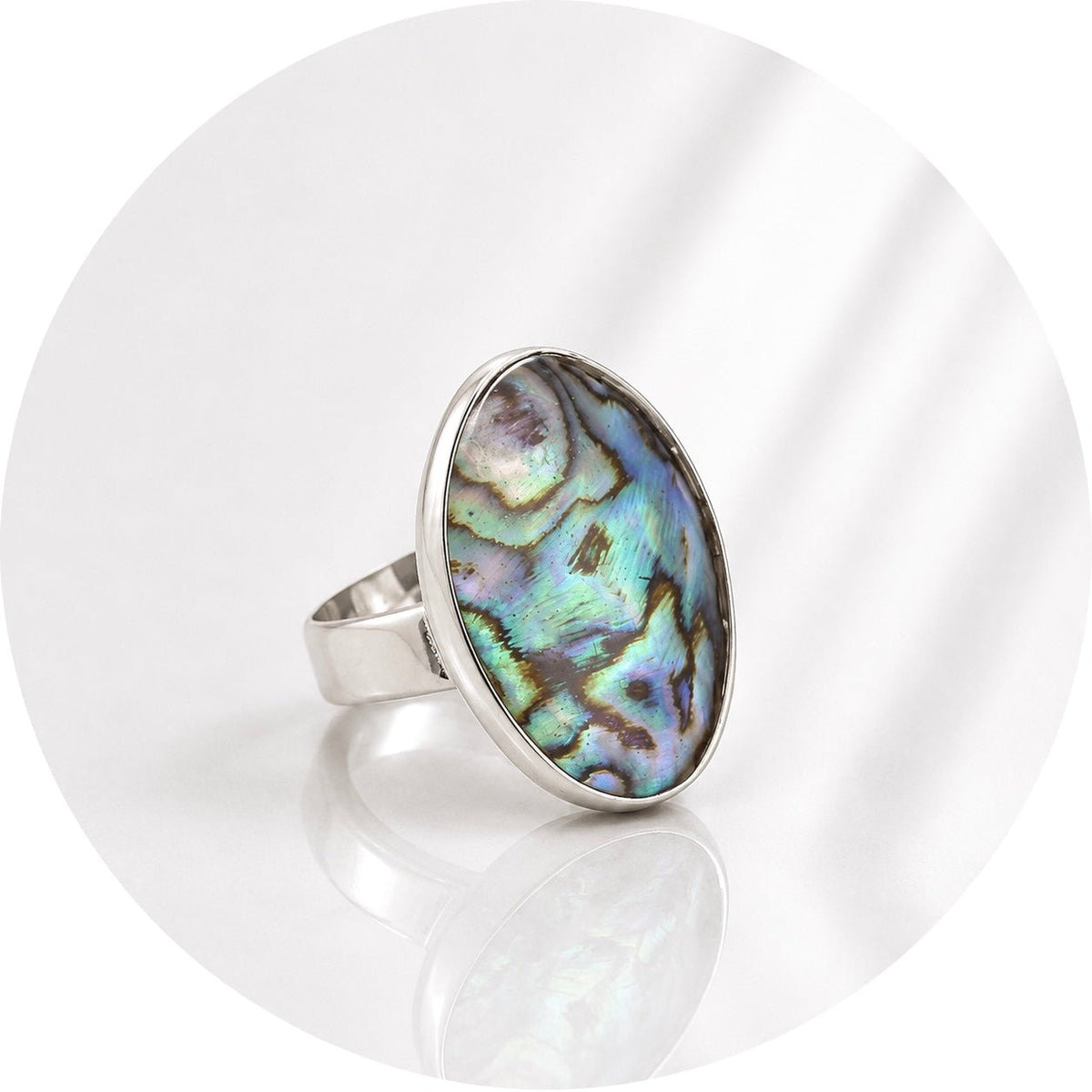 ANELLO CON CONCHIGLIA DI ABALONE - Calma interiore - Clorophilla Shop