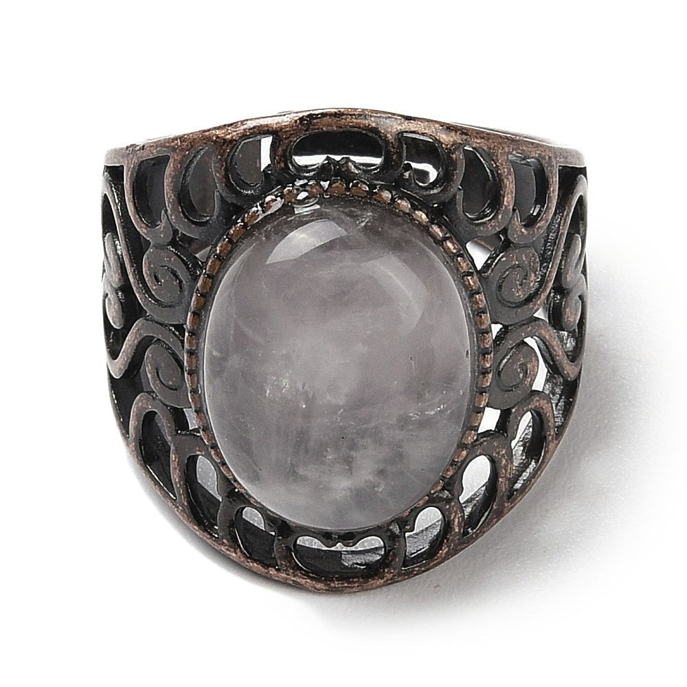 ANELLO CON CRISTALLO DI ROCCA IN OTTONE - Chiarezza ed armonia - Clorophilla Shop