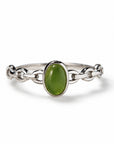 ANELLO CON GIADA IN ARGENTO 925 - Armonia, prosperità e protezione energetica - Clorophilla Shop