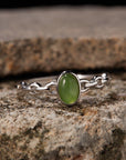 ANELLO CON GIADA IN ARGENTO 925 - Armonia, prosperità e protezione energetica - Clorophilla Shop