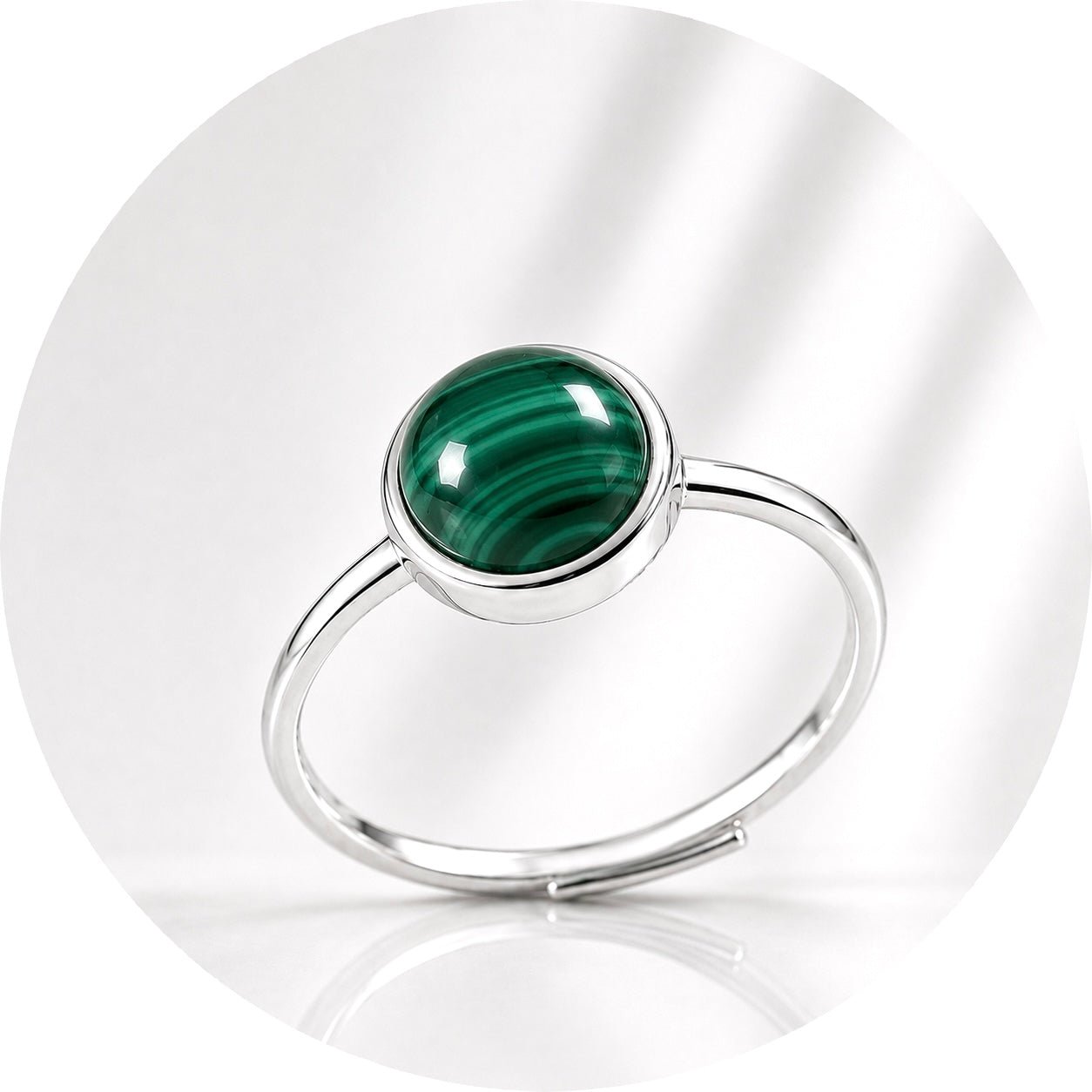 ANELLO CON MALACHITE IN ARGENTO 925 - Trasformazione e crescita personale - Clorophilla Shop