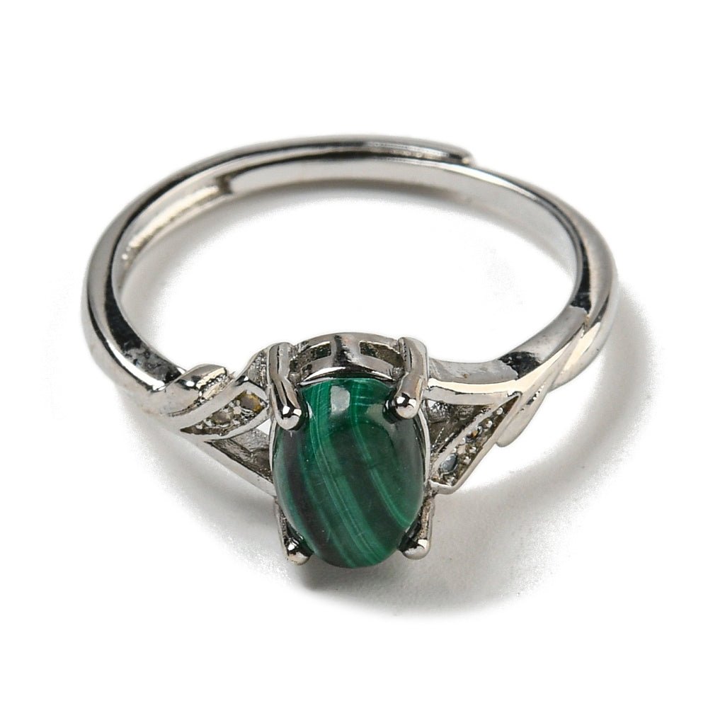 ANELLO CON MALACHITE - Trasformazione e crescita personale - Clorophilla Shop