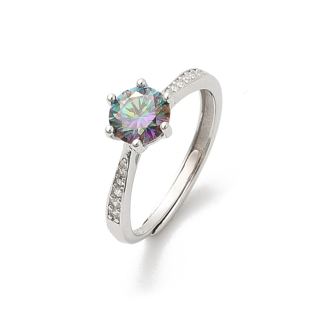 ANELLO CON MOISSANITE IN ARGENTO 925 - Chiarezza mentale e determinazione - Clorophilla Shop
