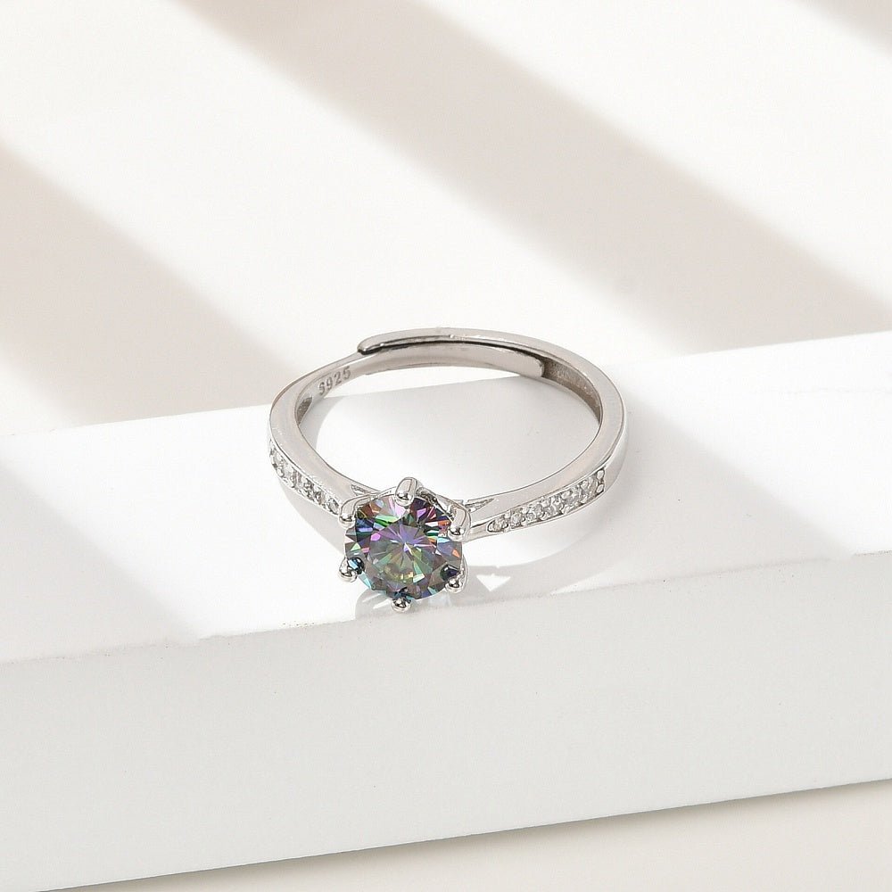 ANELLO CON MOISSANITE IN ARGENTO 925 - Chiarezza mentale e determinazione - Clorophilla Shop