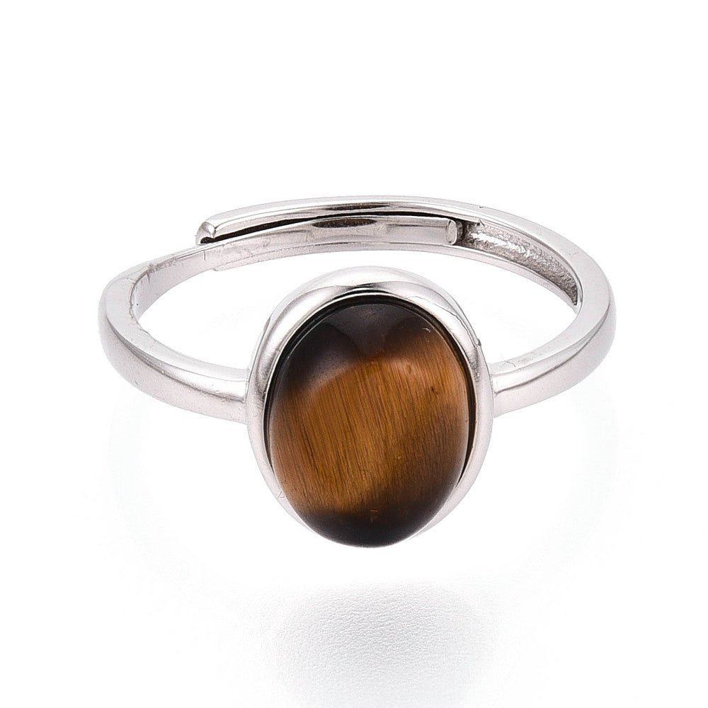 ANELLO CON OCCHIO DI TIGRE IN ARGENTO 925 - Forza e coraggio - Clorophilla Shop