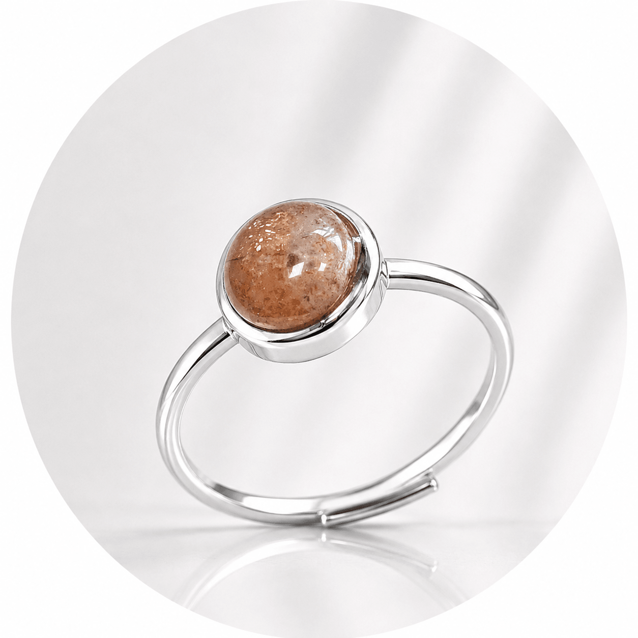 ANELLO CON PIETRA DEL SOLE IN ARGENTO 925 - Gioia, vitalità e ottimismo - Clorophilla Shop