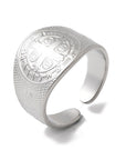 ANELLO CROCE DI SAN BENEDETTO IN ACCIAIO INOX - Protezione e forza spirituale - Clorophilla Shop