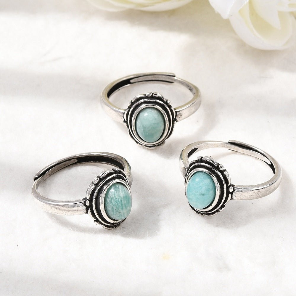 ANELLO EDEN CON AMAZZONITE – Calma e comunicazione - Clorophilla Shop