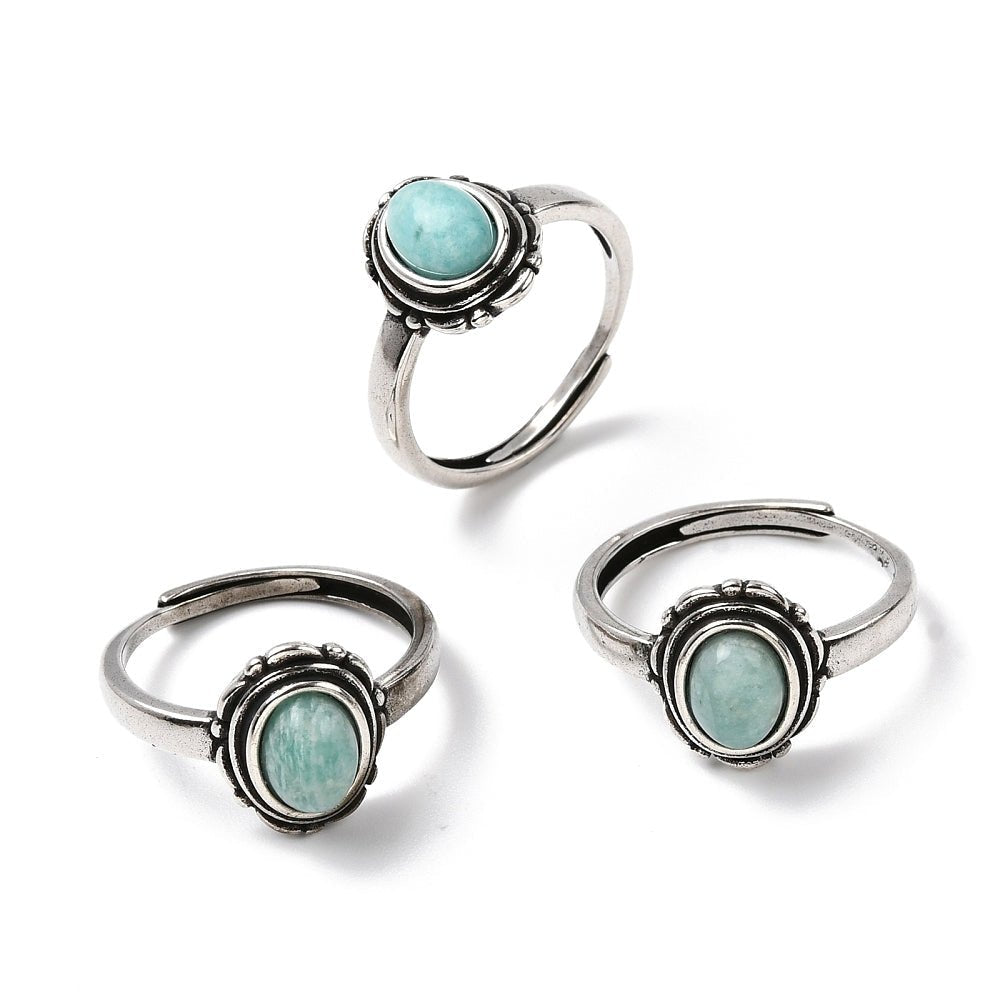 ANELLO EDEN CON AMAZZONITE – Calma e comunicazione - Clorophilla Shop