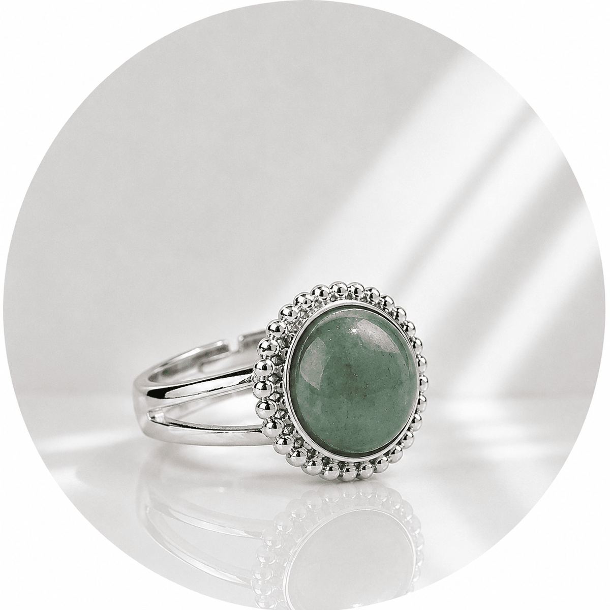 ANELLO IN AVVENTURINA VERDE - Fortuna, equilibrio e benessere - Clorophilla Shop