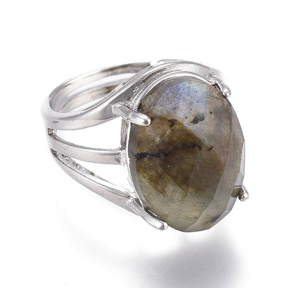 ANELLO LABRADORITE NATURALE - forza interiore e protezione - Clorophilla Shop