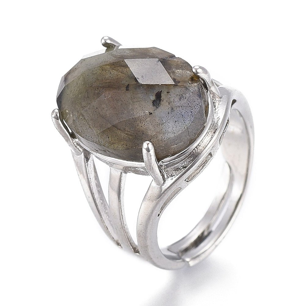 ANELLO LABRADORITE NATURALE - forza interiore e protezione - Clorophilla Shop