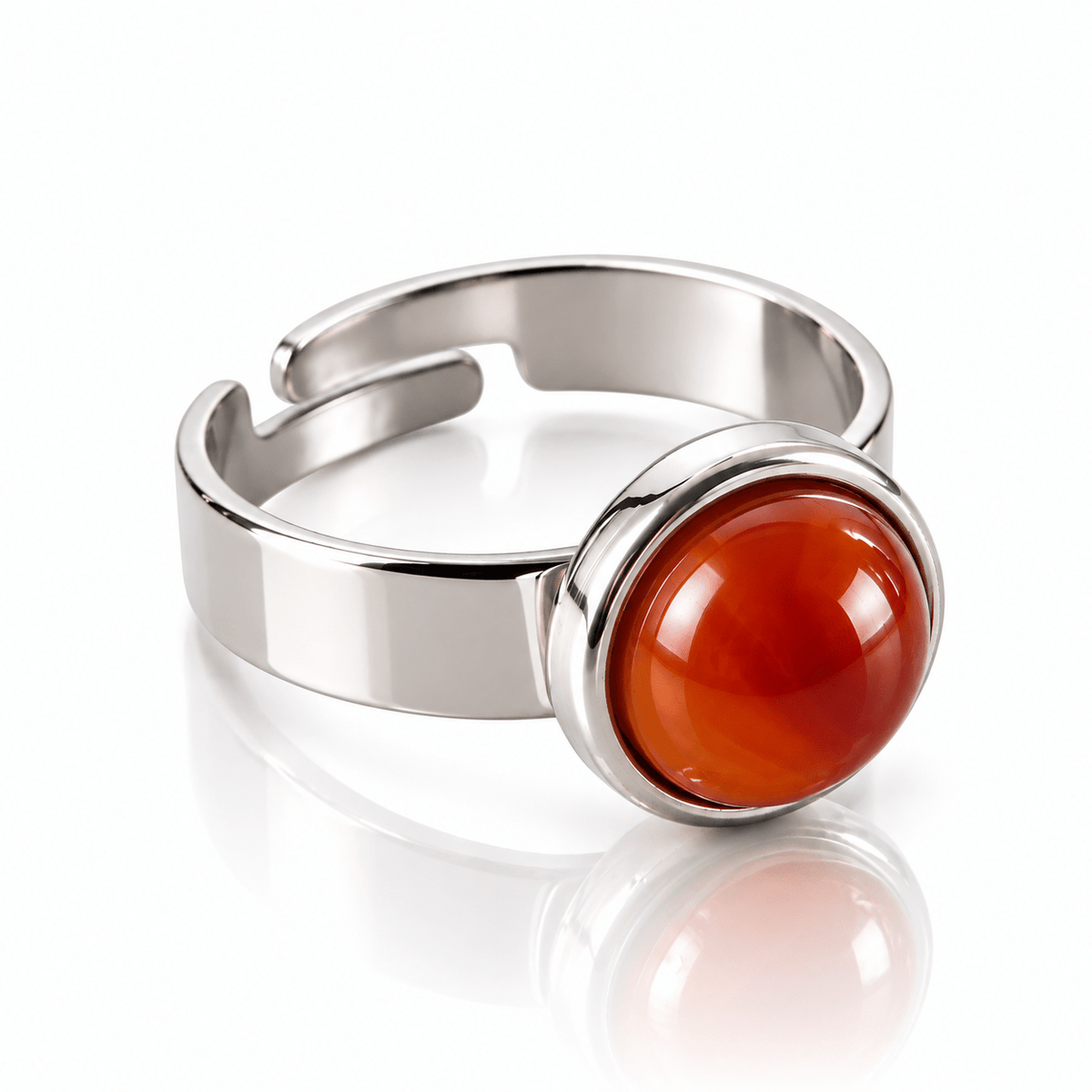 ANELLO MINIMAL CORNIOLA - acciaio inossidabile regolabile - Clorophilla Shop
